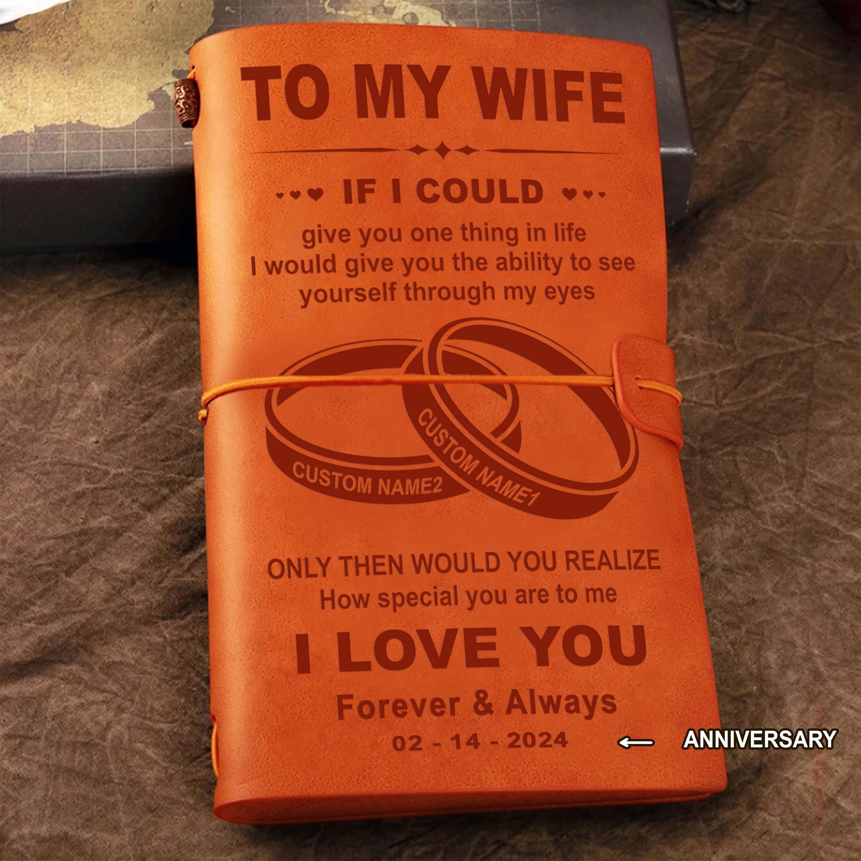 Perfect for anniversaries, birthdays, or just because-Vintage Journal Husband to wife- When we get to the end of our lives together