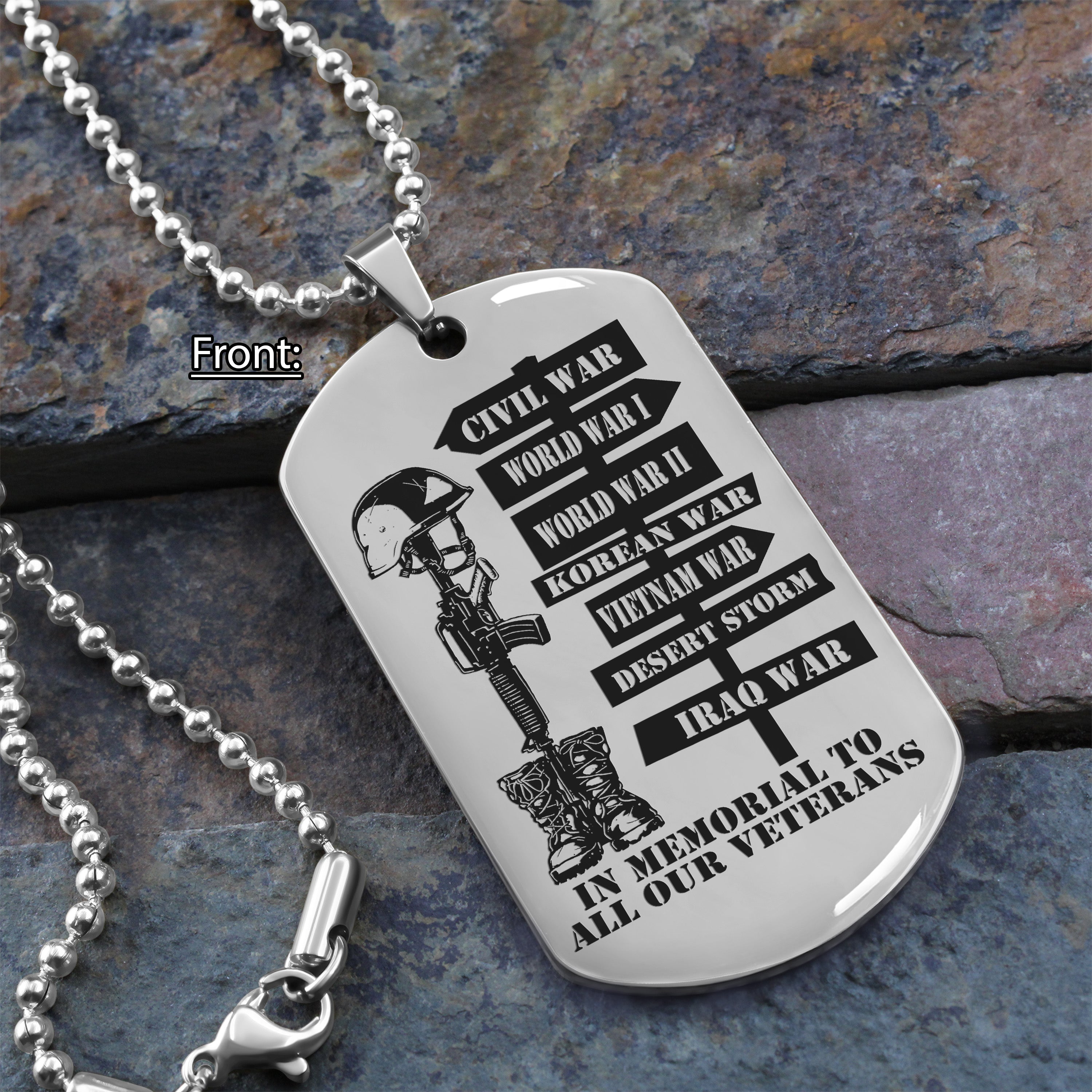 Veteran One Side Dog Tag Gift For Your Vetaran Your Brother Memorial Day