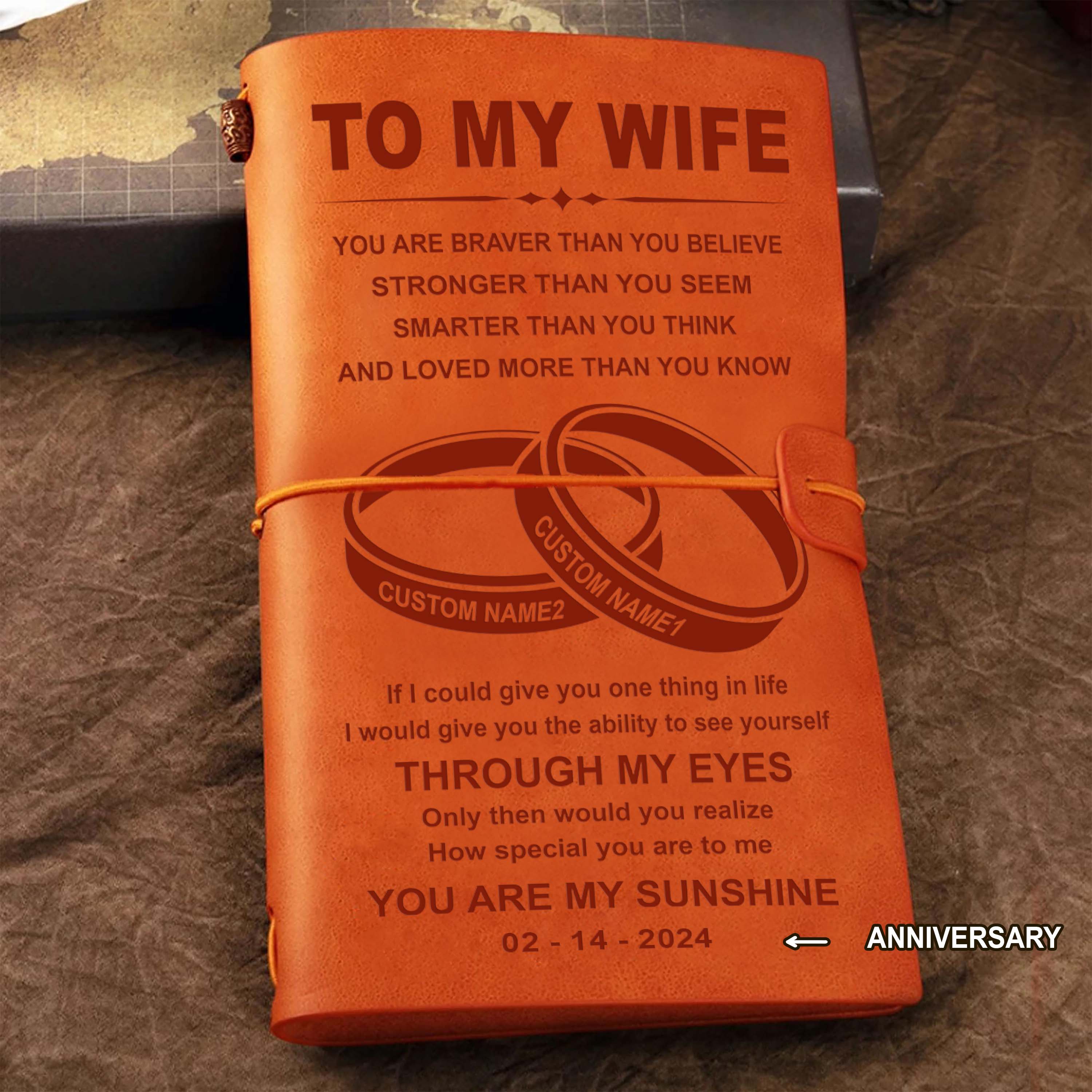 Valentines gifts-Vintage Journal Husband to wife- Meeting you was fate