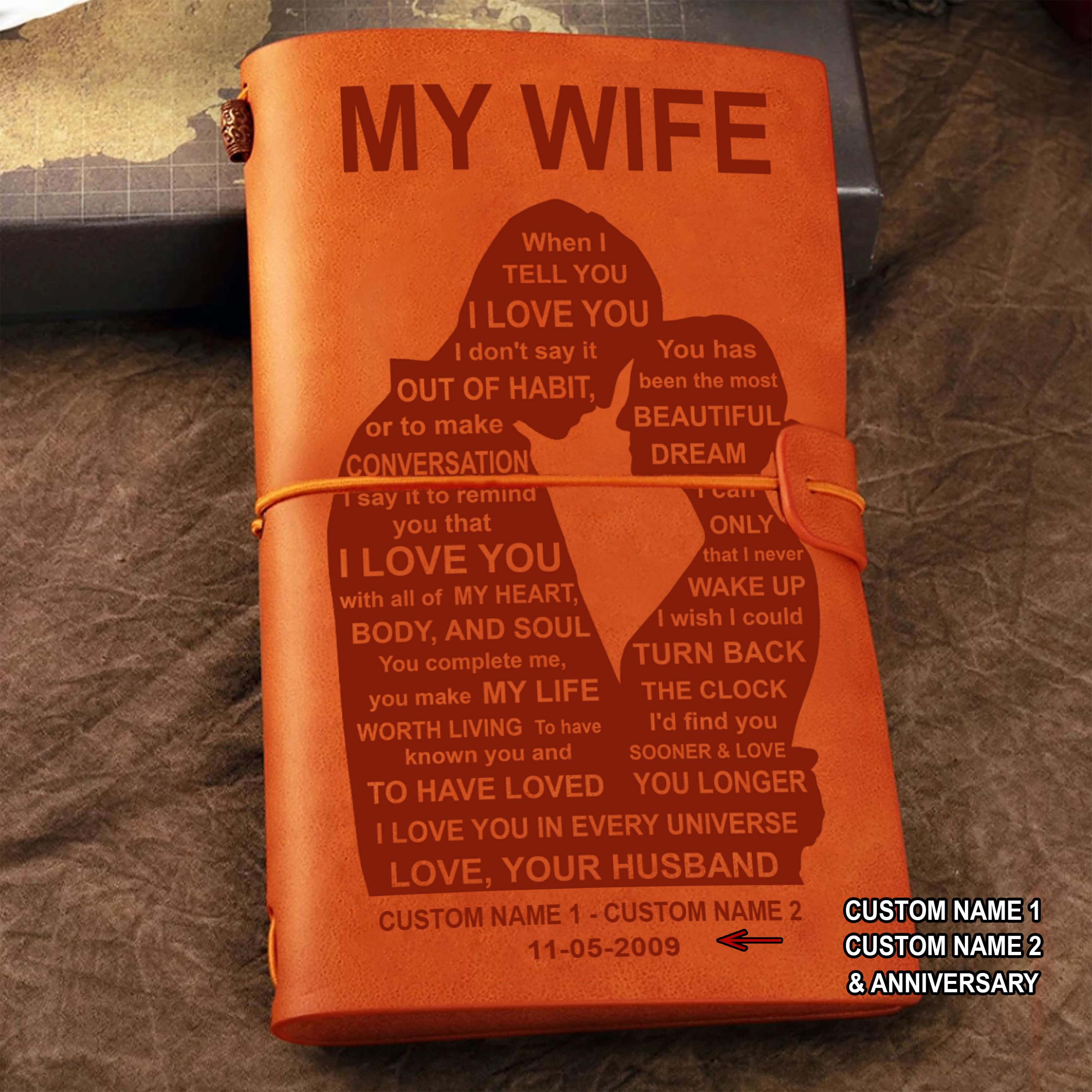 Perfect for anniversaries, birthdays, or just because-Vintage Journal Husband to wife When we get to the end of our lives together